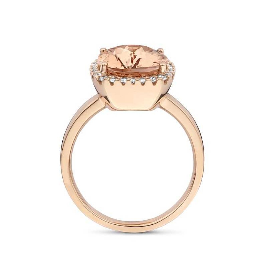 Ringen Mostert Huiscollectie | Ros Gouden Ring Met Diamant En Morganiet