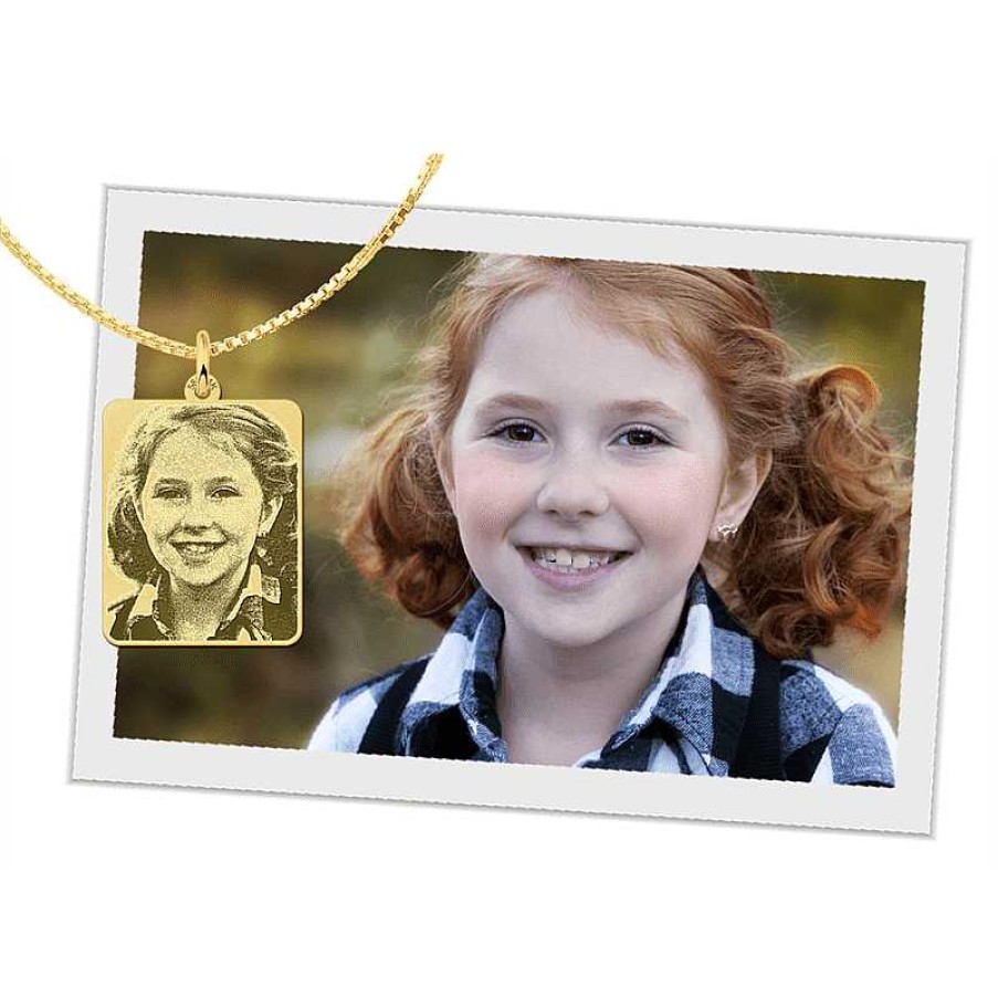 Hangers Names4ever | Dogtag Met Foto Van Goud - 19.5 X 23.5 Mm - Names4Ever