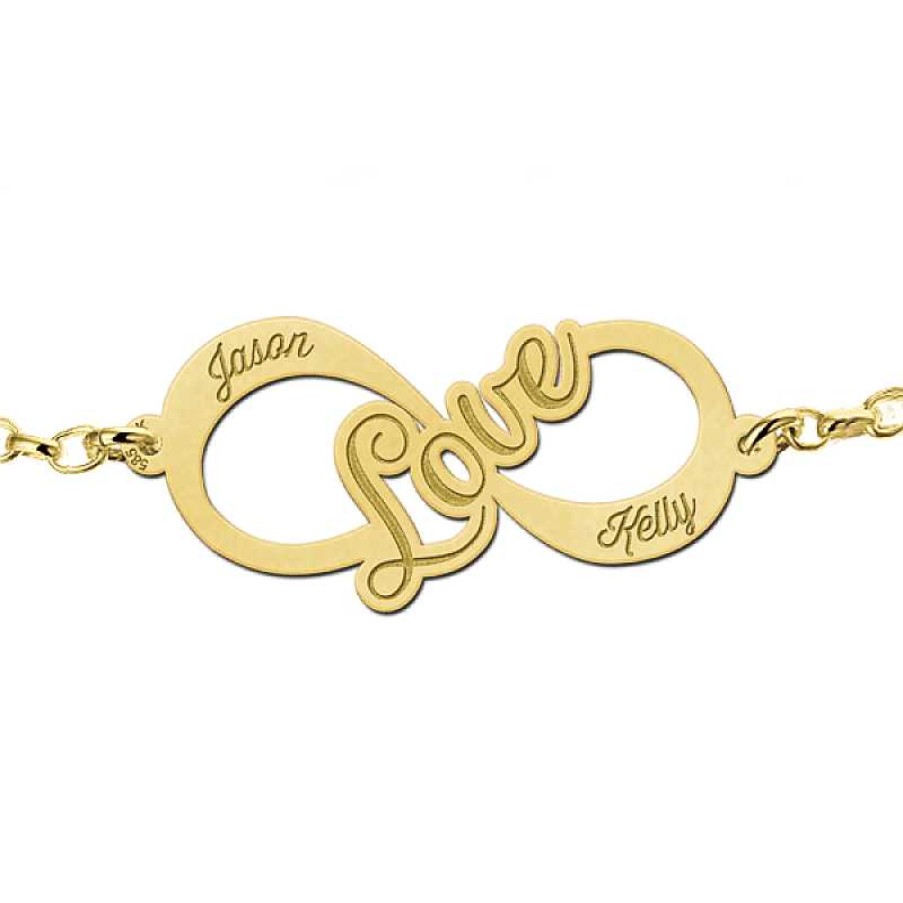 Armbanden Names4ever | Gouden Infinity Armband Love Names4Ever