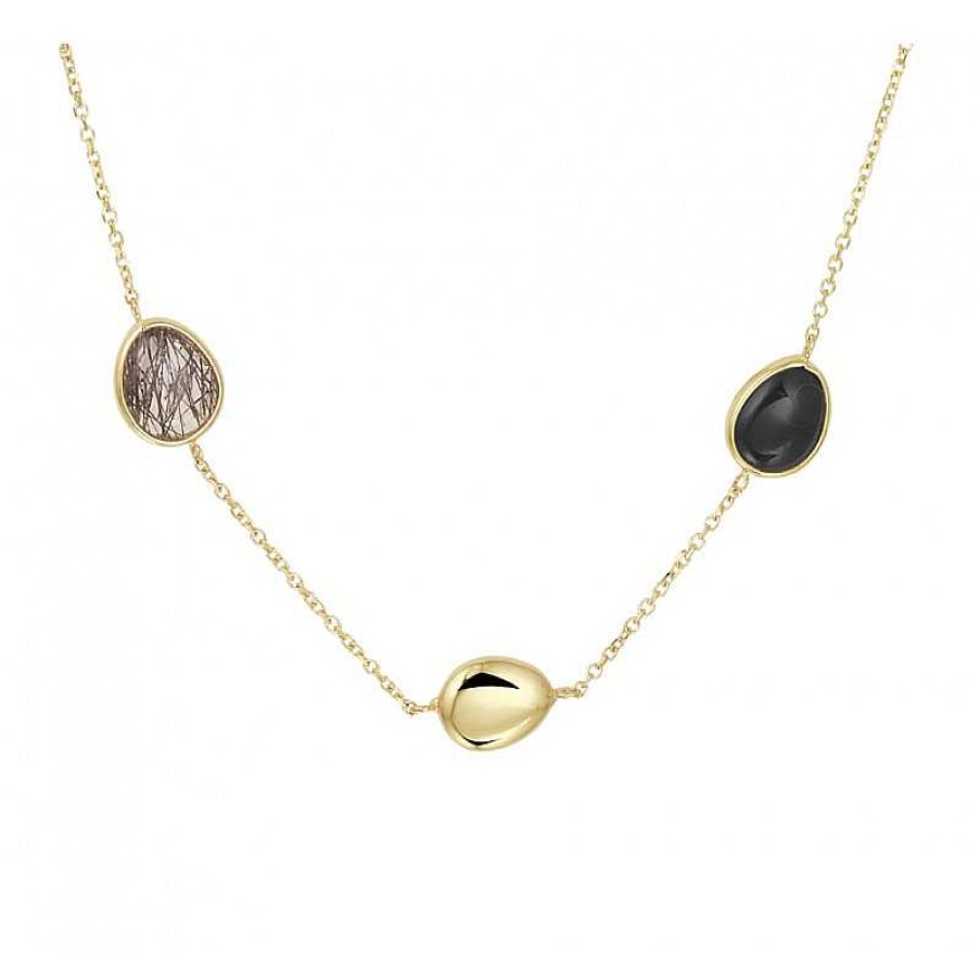 Kettingen Mostert Huiscollectie | Edelsteen Ketting Onyx En Rutiel