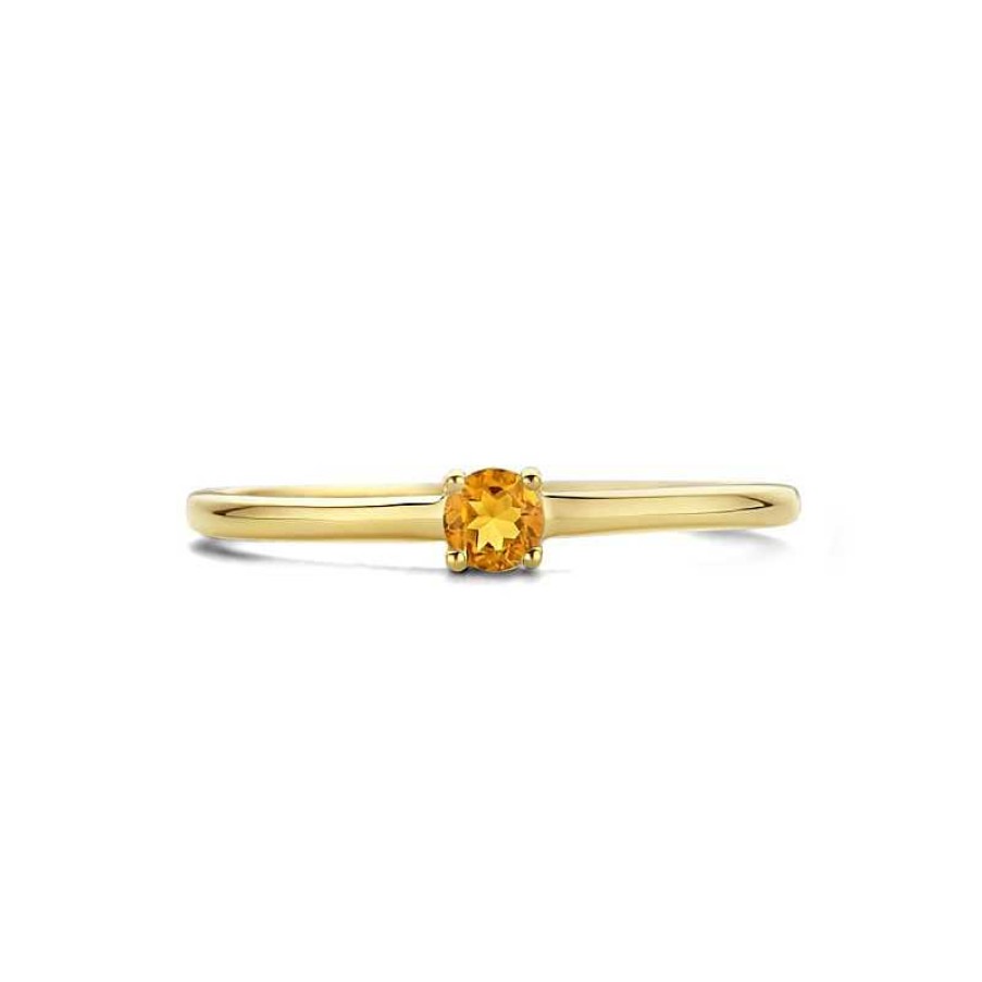 Ringen Mostert Huiscollectie | Gouden Ring Met Geboortesteen Citrien November