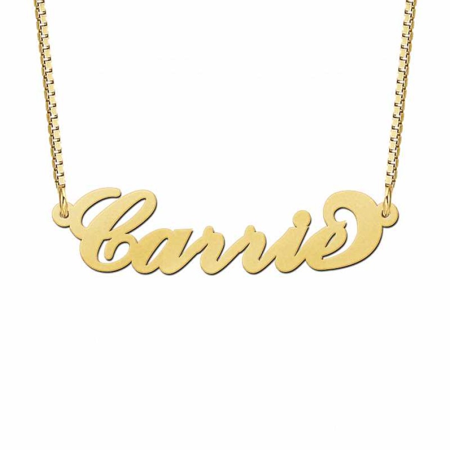 Kettingen Mostert Huiscollectie | Gouden Carrie Naamketting