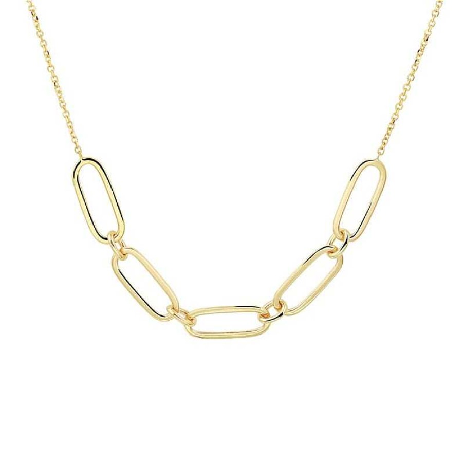 Kettingen Mostert Huiscollectie | Gouden Paperclip Ketting 6.0 Mm 42-44 Cm