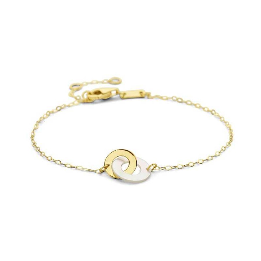 Armbanden Mostert Huiscollectie | 14-Karaat Armband Met Twee Rondjes 1.2 Mm - Lengte 16 - 17.5 - 19 Cm