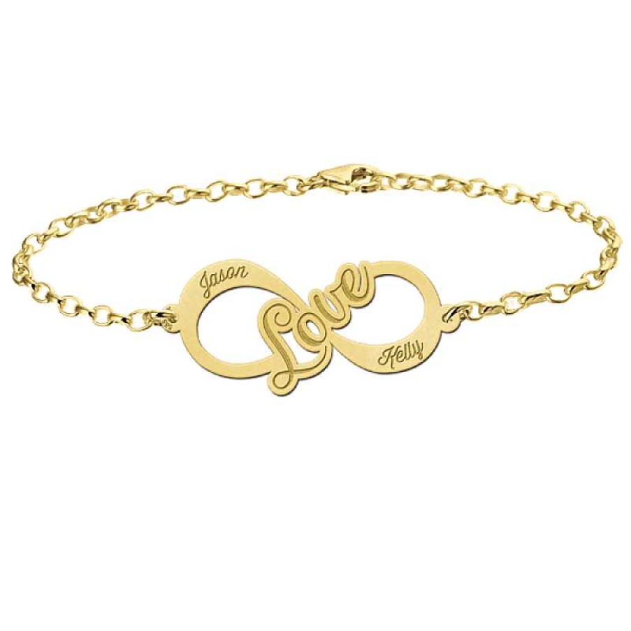 Armbanden Names4ever | Gouden Infinity Armband Love Names4Ever