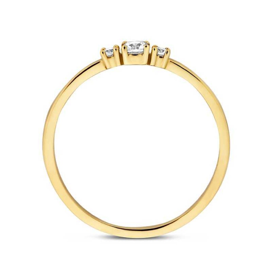 Ringen Mostert Huiscollectie | Gouden Ring Met Zirkonia'S 3 Mm