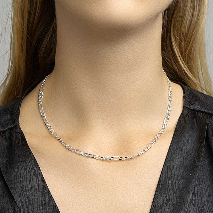 Kettingen Mostert Huiscollectie | Figaro Ketting Zilver 4.0 Mm