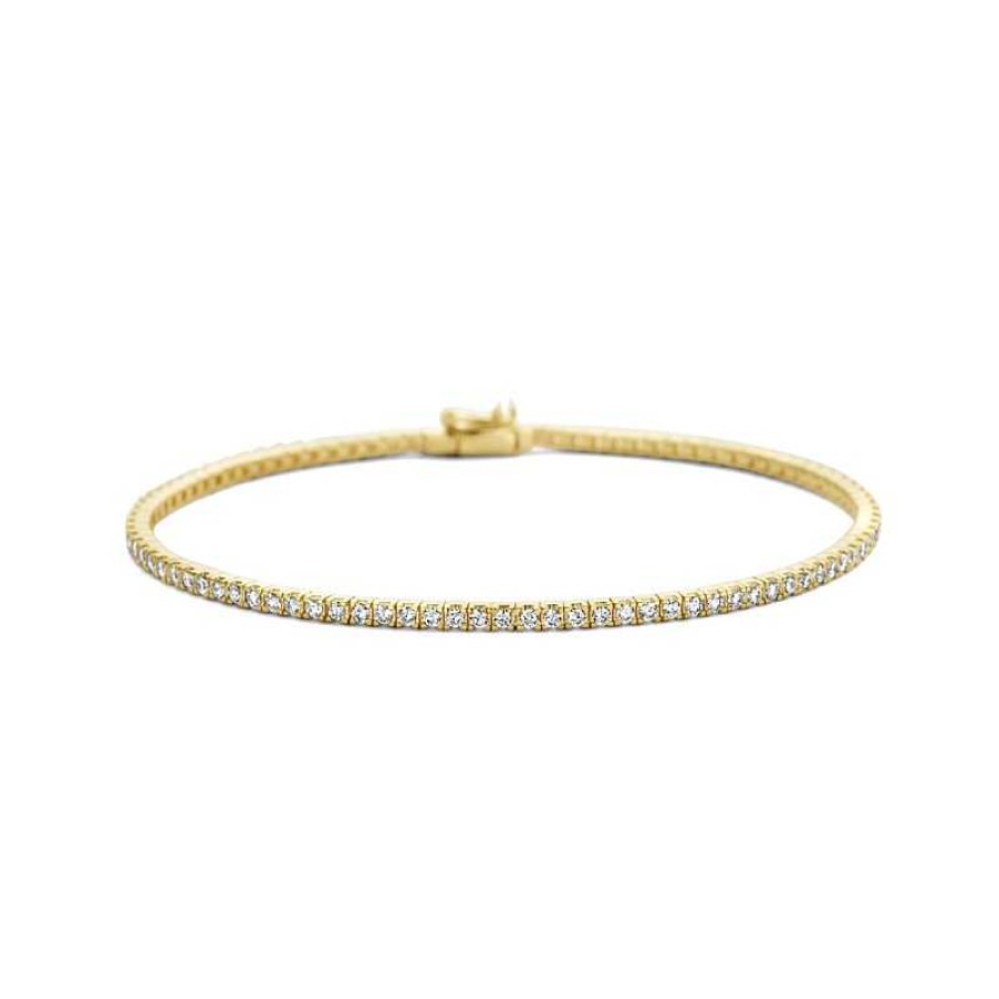 Armbanden Mostert Huiscollectie | 14-Karaat Gouden Tennisarmband Met Diamanten 1.50 Crt - Lengte 18 Cm