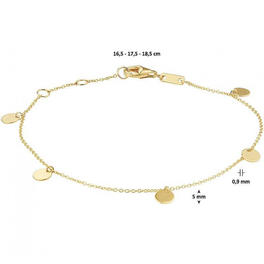 Armbanden Mostert Huiscollectie | Gouden Armband Anker En Rondjes