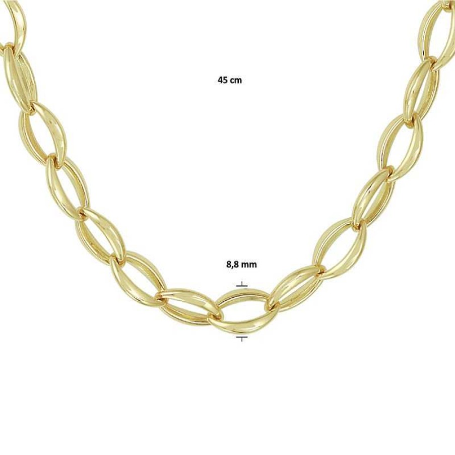 Kettingen Mostert Huiscollectie | Gouden Schakelketting Anker 8.8 Mm - Lengte 45 Cm