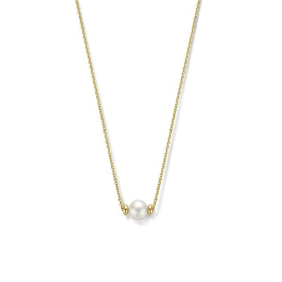 Kettingen Mostert Huiscollectie | 14-Karaat Gouden Ketting Met Parel 1.2 Mm - Lengte 42 - 44 - 46 Cm